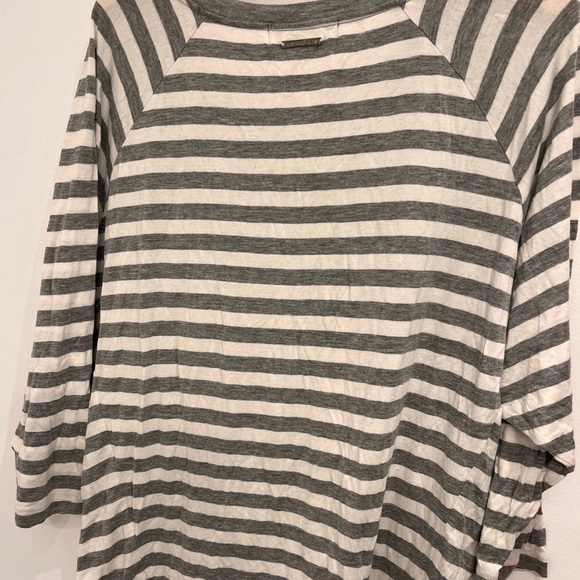 MICHAEL kors xs made big white grey stripe 3/4 sleeve - Picture 4 of 5